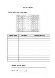 English worksheet: Working with verbs in past
