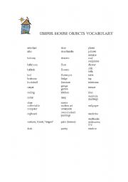 English worksheet: Useful House Vocabulary