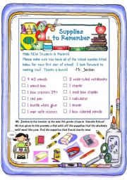 English Worksheet: SCHOOL SUPPLIES 