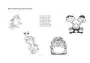 English Worksheet: Describe the monster! body parts