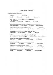 English worksheet: active or passive