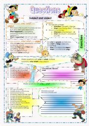 English Worksheet: Subject and object questions