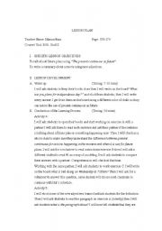 English Worksheet: Lesson Plan