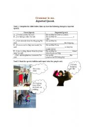 English worksheet: Reported Speech