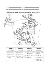 English Worksheet: Family - clothes