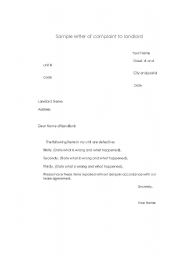 English Worksheet: Housing: letter of complaint to landlord template