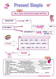 English Worksheet: Pink Panther explains the Present Simple