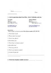 English worksheet: Basic personal info Quiz