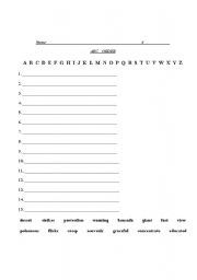 English Worksheet: ABC Order