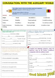 English Worksheet: The auxiliary would