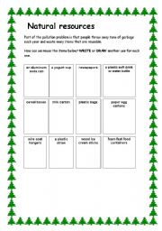 English Worksheet: Natural resources