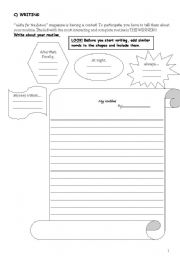 English Worksheet: Routine-WRITING