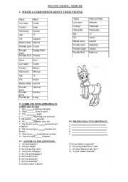 English worksheet: Verb be practice 