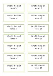 English worksheet: Regular Verbs Game