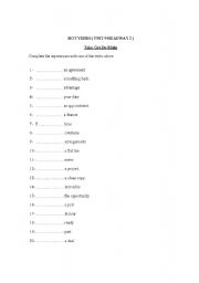 English worksheet: Hot verbs