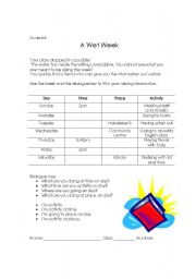 English worksheet: A Wet Weekend