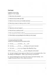 English worksheet: The Past Simple Practice