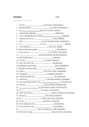 English Worksheet: Homonyms