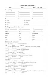 English worksheet: school