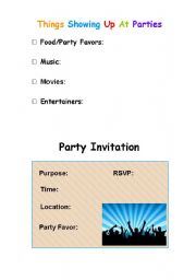 English worksheet: Party Fun! (Part 2) 