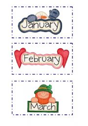 English Worksheet: Months, part I ( 3 sets)