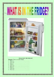 English Worksheet: What is in the fridge?