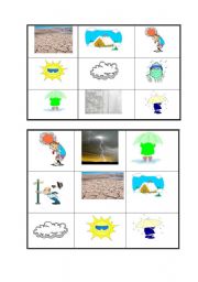 English Worksheet: weather bingo