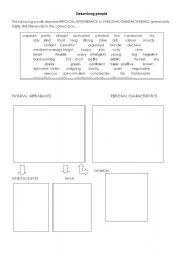 English worksheet: Describing people