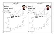 English Worksheet: My name_words that I know