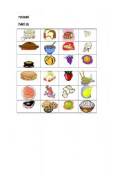 English Worksheet: Foods Bingo - Part 01