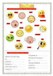 English worksheet: Emoticons