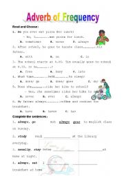 English Worksheet: Adverb of frequency