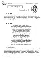 English Worksheet: Essay on criticism