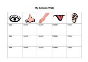 English Worksheet: My Senses Walk