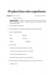 English Worksheet: Environment pollution video comprehension