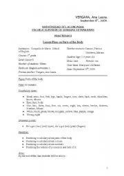 English worksheet: Lesson plan3-body parts