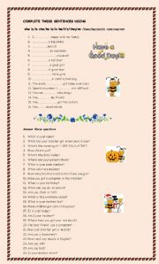 English Worksheet: Activities for children 2PAGES