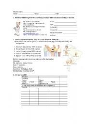 English worksheet: Quiz about personal identification
