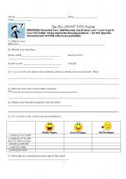 English Worksheet: Student Reading Preferences Survey