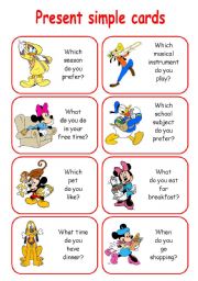 English Worksheet: PRESENT SIMPLE CARDS 2/2