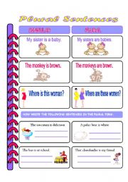 English Worksheet: Plural Sentences