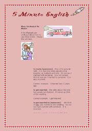English Worksheet: Marriage vocabulary