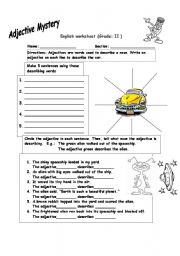 English Worksheet: Adjective Mystery