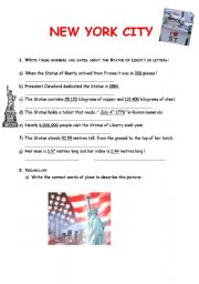 3 PAGES - NEW YORK CITY : grammar and vocabulary exercises