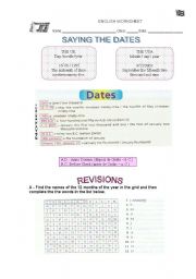 English Worksheet: Saying the dates in the UK and the USA