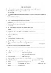 English Worksheet: Advanced Grammar and Vocabulary