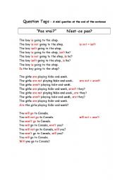 English worksheet: Question Tags