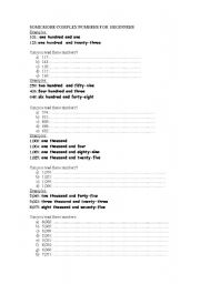 English worksheet: Cardinal numbers