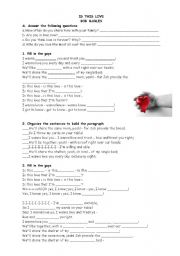 English Worksheet: IS THIS LOVE