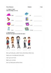 English worksheet: clothes 